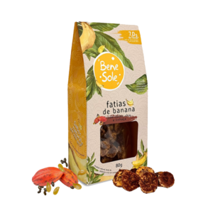 Fatias de banana com Cacau, Chia e Linhaça - 80g
