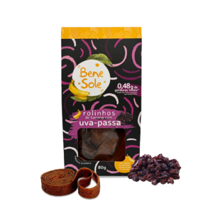 Rolinhos de banana com Uva-passa - 80g