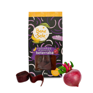 Rolinhos de banana com beterraba - 80g
